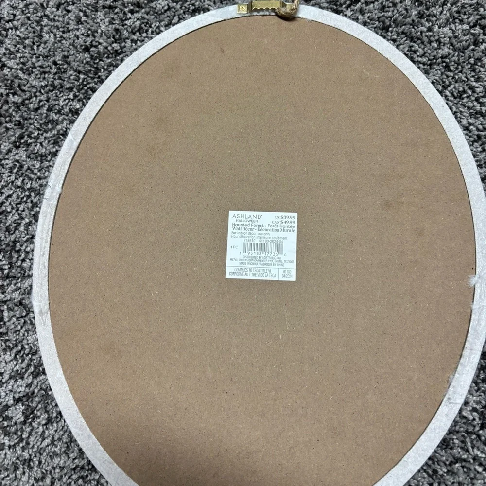HalloweenElegant Silver and Blue Oval Wall Mirror